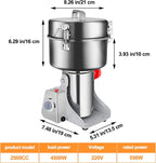 Swing Grain Mill 2500g, Electric Grain Mill, Stainless Steel Mill Grinder 4500W, High-speed Spice Herb Grinder, Commercial Superfine Machine, Dry Cereals Pulverizer 110V