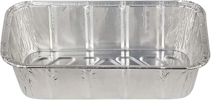 FUNSTITUTION Aluminum Foil Pans 8x4 Inches (30 Pack) - Tin Foil Pans with High Heat Conductivity - Disposable Aluminum Tray Cookware For Baking, Grilling, Cooking, Storing, Prepping