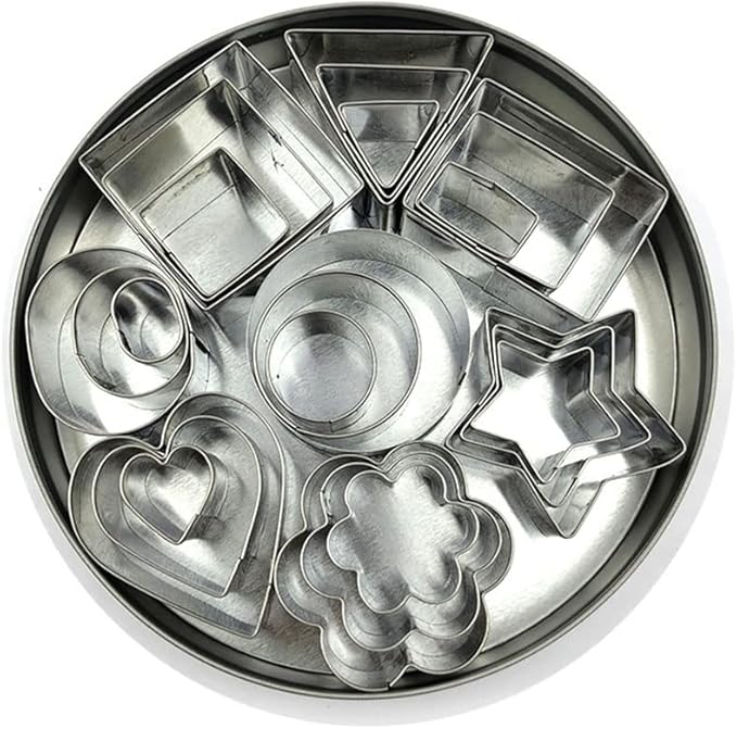 24 Piece Stainless Steel Cookie Moulds, Cookie Moulds Cookie Pastry Knife Set