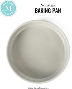 Martha Stewart Gallen 8 Inch Round Nonstick Carbon Steel Cake/Bake Pan - Cool Grey (Pack of 6)