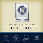 Heritage Pewter Memphis Double Old Fashion | Double Rocks Glass 14 OZ for Liquor | Expertly Crafted Pewter Glass