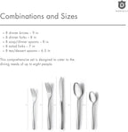 Modern Sleek Silverware Set - 18/10 Stainless Steel Flatware Set for Elegant Dining - Dishwasher Safe Cutlery Set - Built to Last Commitment (40-Piece)