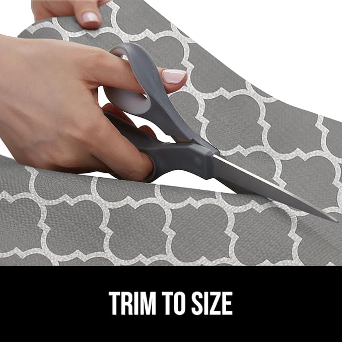 GORILLA GRIP DripGuard Drawer and Shelf Liner for Cabinet, 20x240 Inch, Slip Resistant Non Adhesive Protection for Kitchen, BPA Free Smooth Surface Plastic Liners for Cabinets, Drawers, White Gray