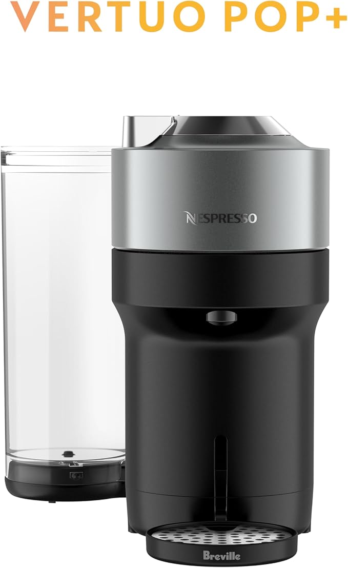 Nespresso Vertuo Pop+ Deluxe Coffee and Espresso Maker by Breville with Milk Frother, Titan