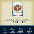 Heritage Pewter Texas Longhorns Double Old Fashion | Double Rocks Glass 14 OZ for Liquor | Expertly Crafted Pewter Glass
