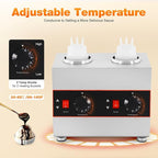 Electric Cheese Sauce Warmer 2 Bottles Commercial Sauce Warmer 110V Chocolate Sauce Warmer Toppings Bottle Warmer Adjustable Temperature