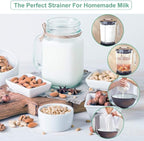 2 pack - XL 12"x12" Nut Milk Bags Reusable Food Strainers Nut Bags For Almond/Soy Milk Greek Yogurt Professional for Cold Brew Coffee Tea Beer Celery Juice Fine Nylon Mesh