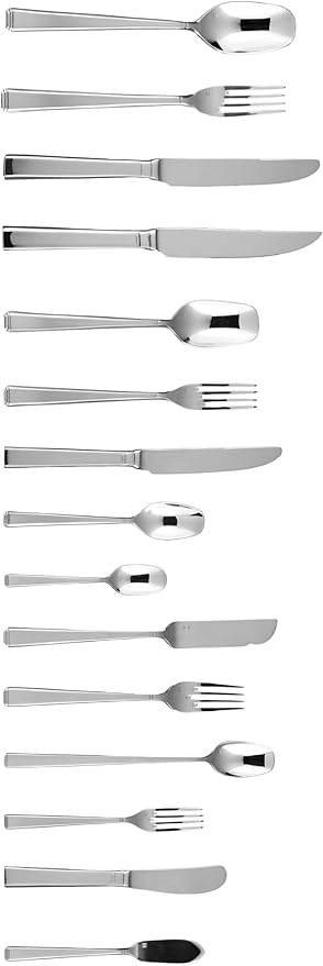 Fortessa Scalini 18/10 Stainless Steel Flatware Serving Spoon, 9-Inch, Silver