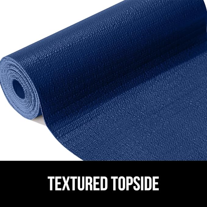 GORILLA GRIP DripGuard Drawer and Shelf Liner for Cabinet, 20x240 Inch, Slip Resistant Non Adhesive Protection for Kitchen, BPA Free Smooth Surface Plastic Liners for Cabinets, Drawers, Navy Blue