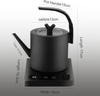 1.0L Gooseneck Electric Kettle with Temperature Control, 304 Stainless Steel Tea Kettle, Auto Shut-Off & 360° Smart Base, 800W Fast Boiling BPA-Free, Matte Black for Home/Office/Coffee/Tea