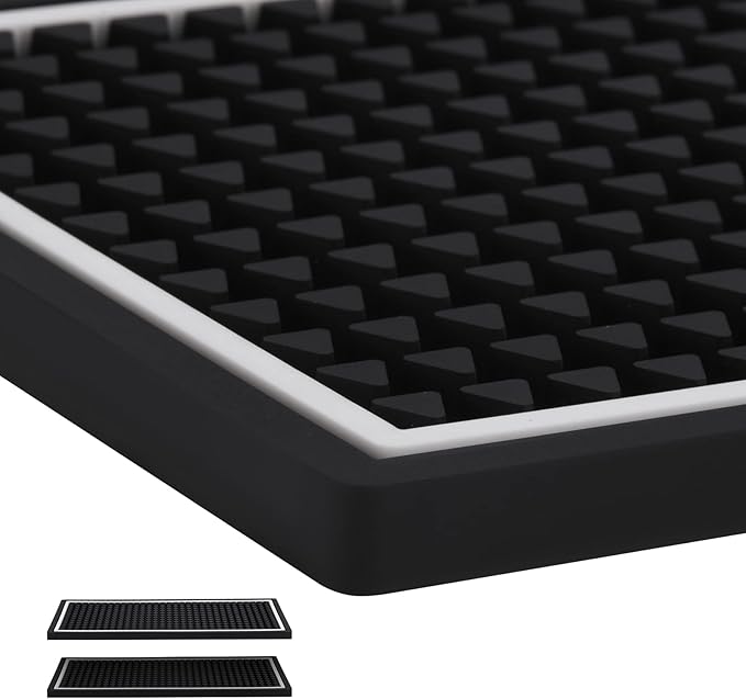 Bar Mat for Cocktail and Coffee Bar 6" x 12" Rubber Bar Service Spill Mat for Cocktail Bartender Coffee Bar or Countertop Mats Glass Drying Mat