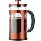 Veken French Press Coffee Maker 34oz 1 L, Heat Resistant Thickened Borosilicate Glass, No Plastic Touching Cafe, Stainless Steel Brewer, Cold Brew Cafetera Teapot for Kitchen Travel Camping, Copper