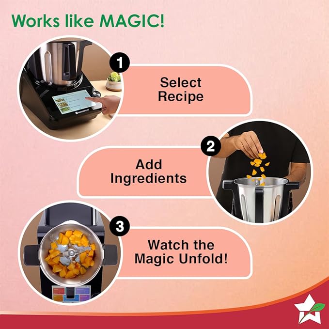 Wonderchef Chef Magic | All-in-One Kitchen Robot for Indian & International Cuisine | Automatic Chopping, Sautéing, Stirring, Kneading... | Mobile App | Recipes by Chef Sanjeev Kapoor | 2 Yr Warranty