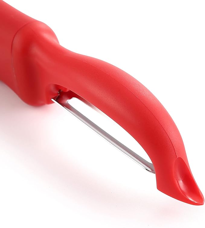Spring Chef Premium Swivel Vegetable Peeler, Soft Grip Handle and Ultra Sharp Stainless Steel Blades - Perfect Kitchen Peeler For Veggie, Fruit, Potato, Carrot, Apple - Red
