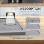 DON & CLAIRE Stone Dish Drying Mat for Kitchen Counter - Quick Drying, Super Absorbent, Non-Slip Mat for Dishes, Glassware, Fast Dry Stone Mat for Kitchen Sink, Easy to Clean | (21.5" x 16.3", Grey)