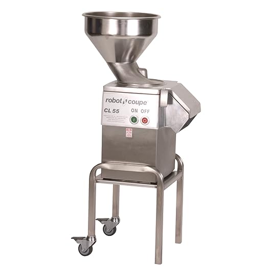 Robot Coupe CL55E2HEAD Single-Speed Commercial Food Processor with Side Discharge, Stainless Steel, 120v