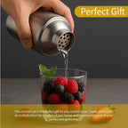 Cocktail Shaker Set Bartender Kit with Stand – Professional Bar Set for Home Bar – Martini Shaker, Jigger, Muddler & Strainer – Complete Drink Mixer & Bar Tools Set for Cocktails and Mixology 10 Pcs