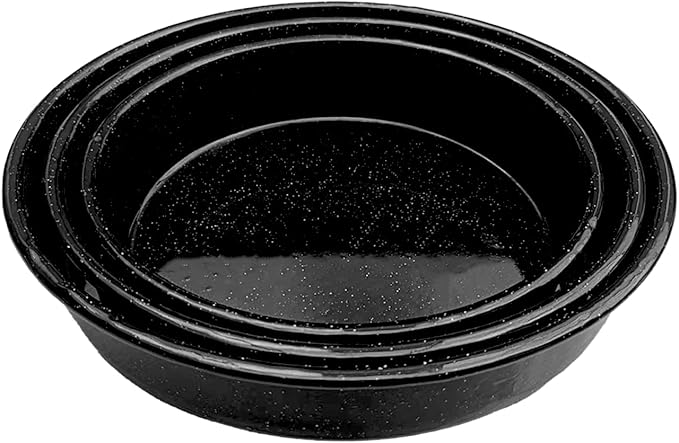 Enamel Roasting Pan Set Round Baking Pans 3pcs 10"/12"/14" Cake Pans High Performance Nonstick- Non-Toxic,PTFE&PFOA Free,Pizza Pan,Cookie Baking Sheets Oven Trays For Cooking