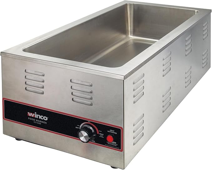 Winco Electric Portable Food Pan Warmer, 1500 W, 120V, 4/3 Size