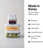 Premium Airtight Food Storage Containers, Mini Square 2pc/set(0.85qt), Smart One-Click Seal Lid, No Hinges, 100% Leak Proof, BPA-FREE, Dishwasher, Freezer & Microwave Safe