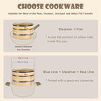 Bamboo Steamer Basket, Stainless Steel Reinforced Rim, 10-Inch 2-Tier Steamer for Cooking, 50 Liners Chopsticks Sauce Dish Dumpling Makers, Steaming Asian Food Bao Buns Dim Sum Rice Veggies Steam Pot