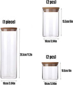 Glass Jars with Bamboo Lids [Muti Size Set of 5], Glass Canisters with Airtight Lids, Glass Food Storage Containers for Pasta, Oats, Coffee, Flour, Sugar, Rice, Best for Kitchen & Pantry