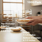1000-Pack 11 3/4" Foil Pie Pans - Extra Deep 1 3/8" Disposable Aluminum Pie & Tart Pans with Full Curl Rim - For Bulk Baking, Portion Prep, To-Go Meals, Market Stands & Foodservice Lines
