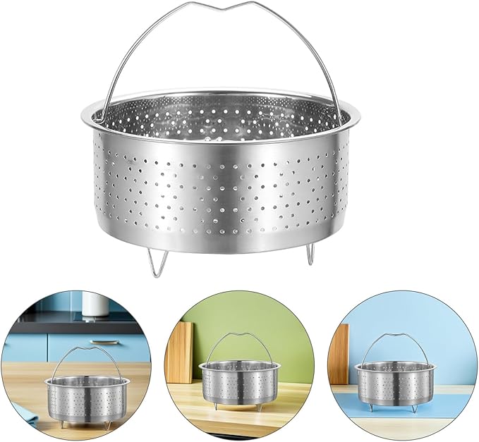 UPKOCH Stainless Steel Vegetable Steamer Basket for Cooking, 6.88 Inch Steaming Basket for Pot, Dumplings, Veggies, Rice, Seafood, Home and Restaurant Use