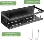 Spice Rack for Rrefrigerator Kitchen Home Organization and Storage Adhesive Rack (2 Pack,Black)