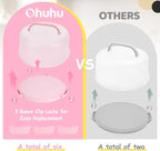 Ohuhu Cake Carrier, BPA-Free Cake Holder Storage Container Cupcake Carrier Keeper - Cake Stand with Lid 2 Handles Portable Round Two Sided Base for Cookies Nuts Fruits for 10 inch Cake Perfect Gifts
