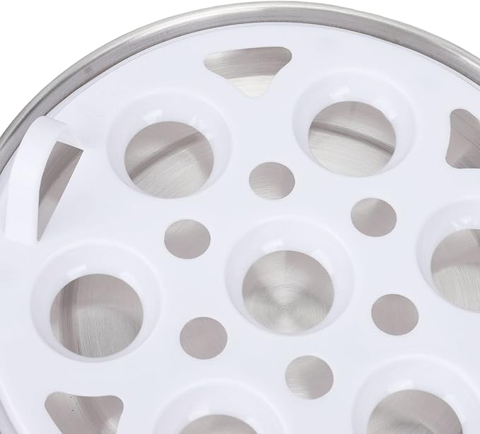 Chicken Egg Cooker Make Up to 7 Large Boiled Eggs Anti Dry Burning Automatic Power Off Egg Poacher with Heating Plate for Hard, Soft & Poached Eggs(Yellow)