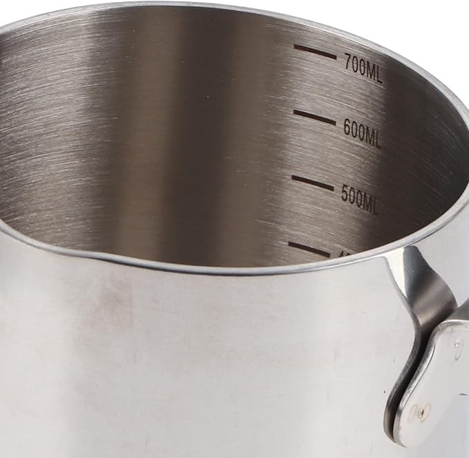 Butter Warmer Pot Quick Heat Conduction Three Layer Stainless Steel Butter Warmer with Accurate Scale Holes (700ML)