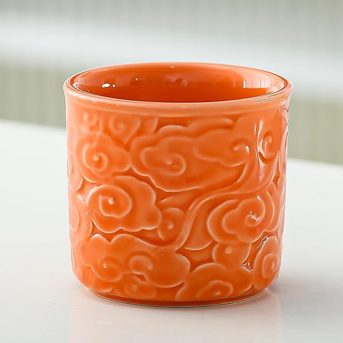 Ceramic Espresso Cups Set of 2 or 4-3oz Demitasse Cups for Coffee & Tea, No Handles, Durable & Dishwasher Safe (bisque, 4)