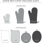 KITCHENAID Ribbed Soft Silicone Oven Mitt 2-Pack Set, 7.5"x13", Blue Willow