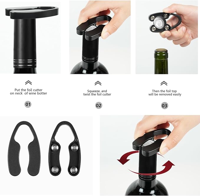 Wine Air Pressure Pump Bottle Opener Set,Simple Wine Pump Cork Remover Corkscrew,Efficient Corkscrew Bottle Opener,Easy Screw Out Tool, Perfect Wine Gift For Wine Lovers. (3)