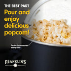 Franklin's Gourmet Popcorn - Movie Night Bundles - Whirley Popper, 28 oz. Organic Popcorn Kernels, 19 oz. Butter Flavored Salt, 30 oz. Butter Flavored Coconut Oil