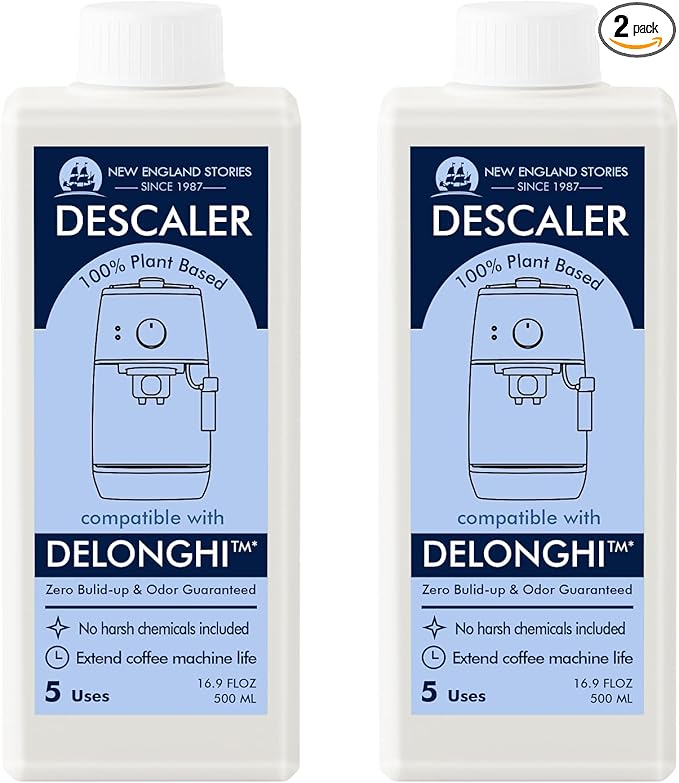 10 Uses DeLonghi Compatible Descaling Solution, Specially Designed to Clean Delonghi Coffee Machines and Maker - 33.8oz Espresso Coffee Maker Cleaner, Coffee Pot Cleaning Limescale Remover