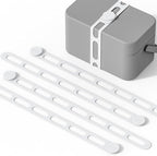 Silicone Utility Strap for Slow Cooker Lid, Pot, Bento Box, 21.65 In Reusable Elastic Self-Lock Silicone Tie for Bundling or Organizing Curtain, Cords, Yoga Mat, Camping Mat, 4pcs (White)