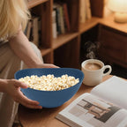 Homienly Wheat Straw Bowl Set of 6-60 OZ Large Salad Bowls,Microwave and Dishwasher Safe Bowl Set, Alternative for Plastic Bowls for Serving Soup,Popcorn Bowl for Kitchen - Blue