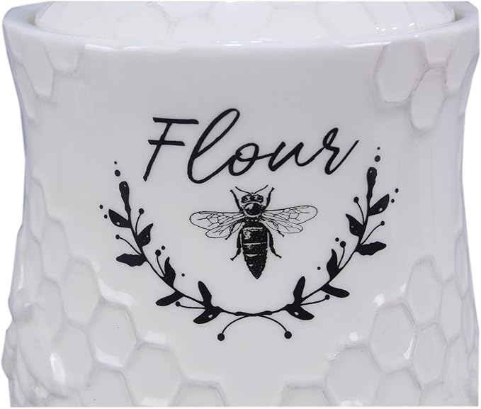 Young's Inc Ceramic Honey Bee Canisters, 4 pc/set