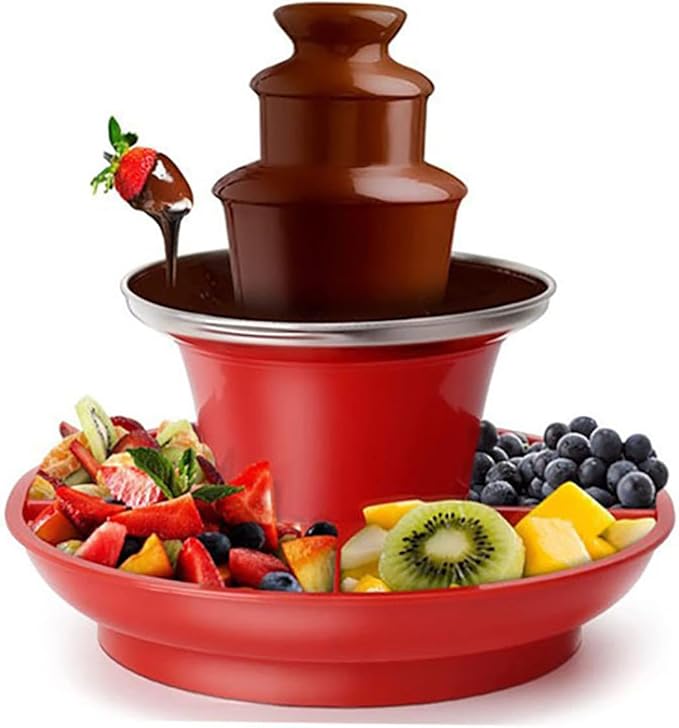 3 Tier Electric Chocolate Sauce Fountain,Melting Machine Chocolate Sauce Fondue Fountain Set,Detachable Mini Chocolate Chocolate Fondue for Party Games Night Christmas Halloween