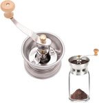 Manual Coffee Grinder Lid Attachment for Regular Mouth Mason Jars, Stainless Steel with Ceramic Burr, Ideal for Camping & Home Barista