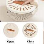 4Pcs Kitchen Colanders Bowl, Multipurpose Draining Basket with Lid & Handle, Fruit Cleaning Bowl with Strainer, Fruit Washing Storage Container, Portable Fruit Washing Bowl (2xBrown,2xWhite)