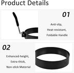 3.5" Nonstick Stainless Steel Egg Rings Set of 4 with Oil Brush, Round Crumpet Ring Mold for Muffins Pancake Cooking Griddle, Portable Grill Accessories for Indoor Camping Breakfast Sandwich Burger