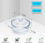 NUTRIUPS Mini Glass Casserole Dish with Lid Oven Safe Round Casserole Dish 6" Glass Baking Dish With Lid (25oz)