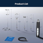 Milk Frother with Stand Rechargeable-Handheld Coffee Frother with 3 Stainless Whisks 3 Speed Adjustable, Electric Whisk Drink Mixer, Foam Maker Blender for Matcha Latte Cappuccino Chocolate