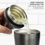 Elevated Craft Hybrid Cocktail Shaker - Premium Vacuum Insulated Stainless Steel Gunmetal Cocktail Shaker - Innovative Measuring System - Martini Shaker for the Home Bartender - 28oz Total Volume