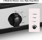 Double Slow Cooker, Buffet Servers and Warmers, Dual 2 Pot Slow Cooker Food Warmer, Adjustable Temp Dishwasher Safe Removable Ceramic Pot Glass Lid, 2 x 1.25 QT Portable Small Crock Cooker