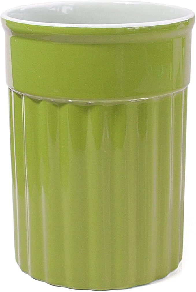 Omniware Simsbury Tool Jug, Citron - Rustic Stoneware Utensil Holder, Farmhouse Kitchen Decor, Large Countertop Utensil Storage Crock, Dishwasher Safe, Vintage-Inspired Organizer for Spatula