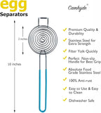 CAMKYDE Egg Separator Food Grade Stainless Steel Egg Yolk White Separation Tool, Set of 2 (Blue)